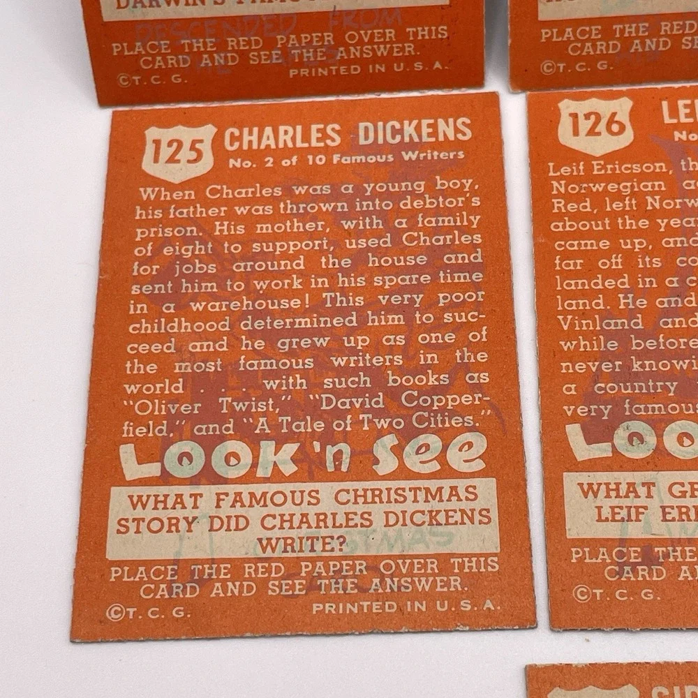 Vintage Topps LOOK N‎ SEE Collectible Trading Cards LOT of 10